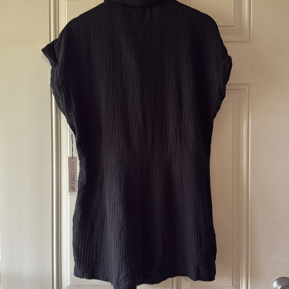 Forever 21 Black Gauzy Swim Coverup Romper